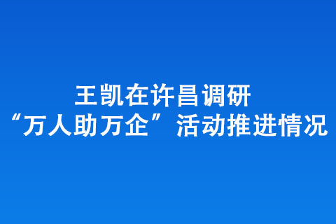 王凱在許昌調(diào)研“萬(wàn)人助萬(wàn)企”活動(dòng)推進(jìn)情況