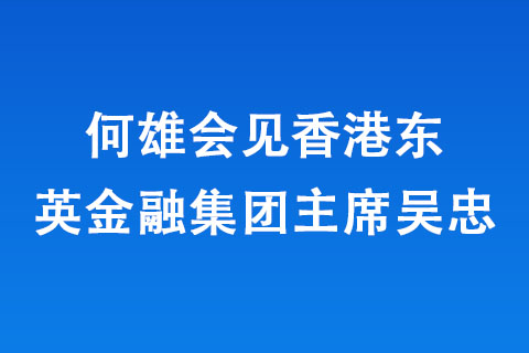 何雄會見香港東英金融集團主席吳忠