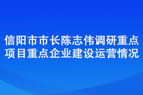 信陽市市長陳志偉調(diào)研重點(diǎn)項(xiàng)目重點(diǎn)企業(yè)建設(shè)運(yùn)營情況